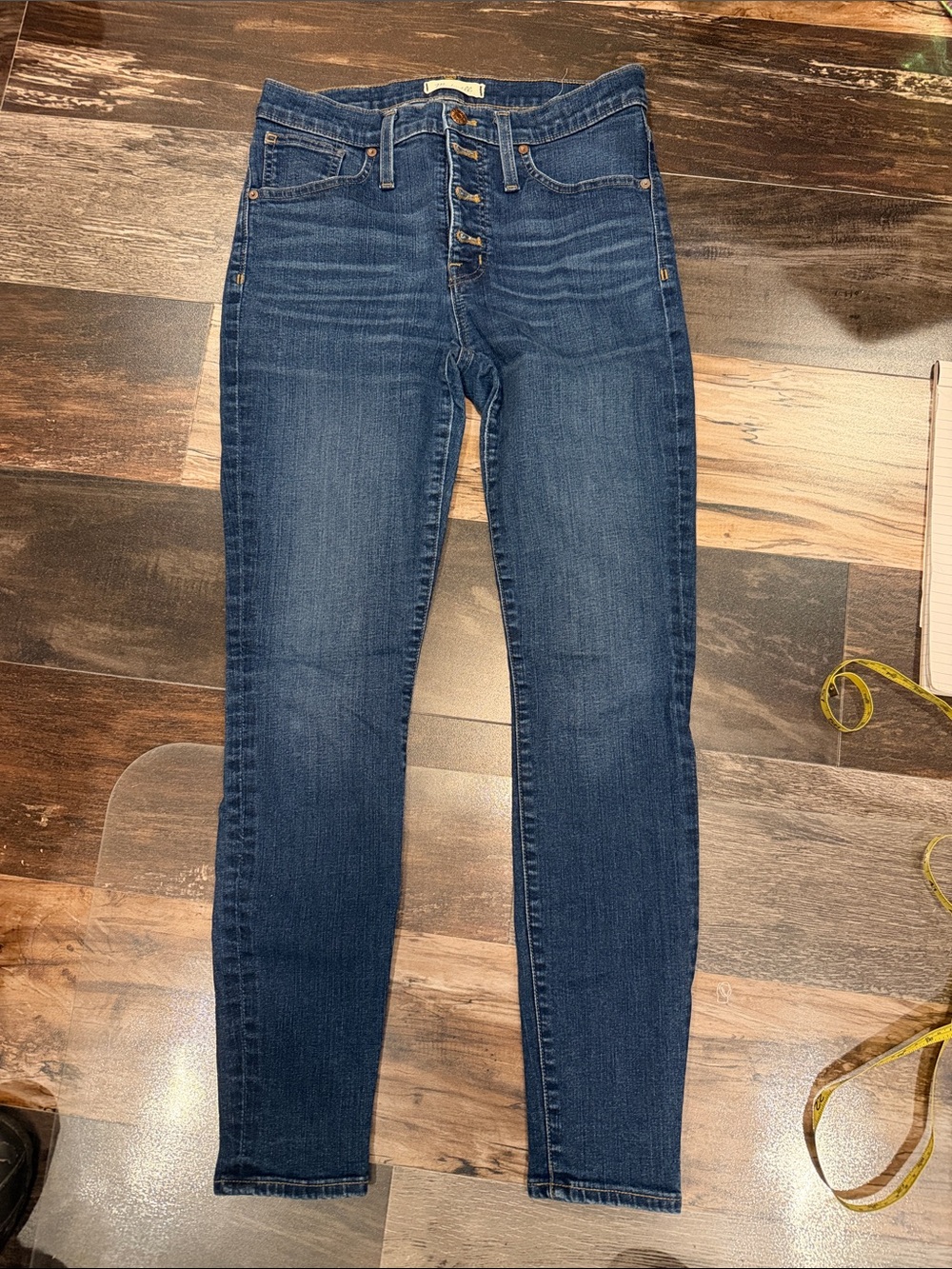 Madewell 9” High-Rise Skinny Hayes Wash Button Fly Jeans 28 J9491